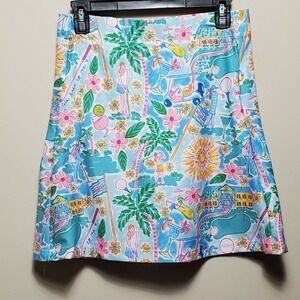 Kaeli Smith Skort Multicolor Novelty Print Southern Golf Size XS Pockets Preppy